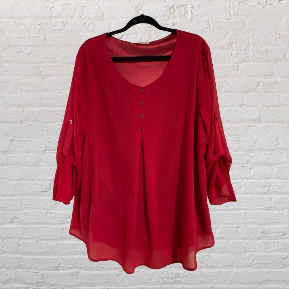 50. CESTYLE Blouse - Deep Red - Ladies size XL/1X
